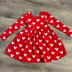 Hanna Andersson Disney Red Mickey Mouse Dress with White Accents